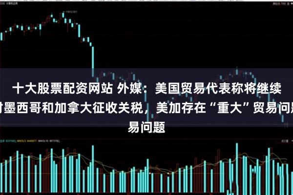 十大股票配资网站 外媒：美国贸易代表称将继续对墨西哥和加拿大征收关税，美加存在“重大”贸易问题